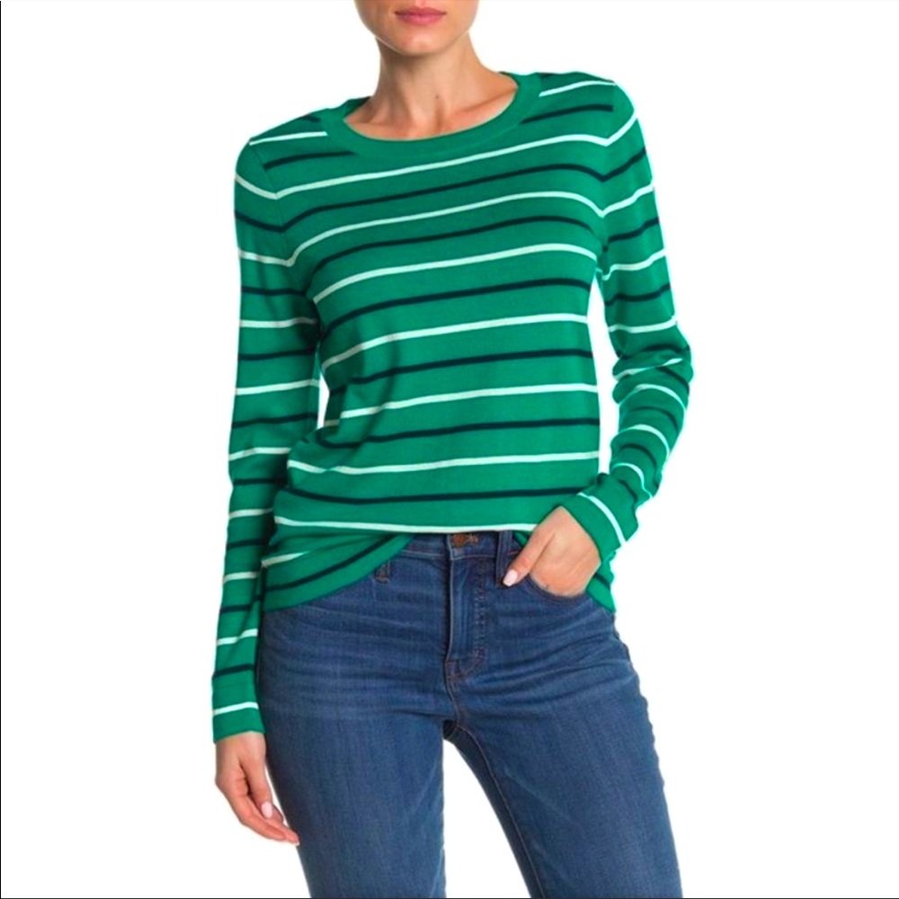 J Crew Stripe Crew Neck Sweater